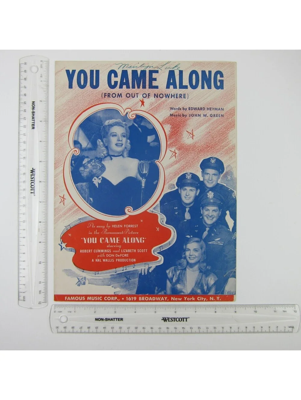 Sheet Music You Came Along (From Out Of Nowhere) Helen Forrest Vintage 1931